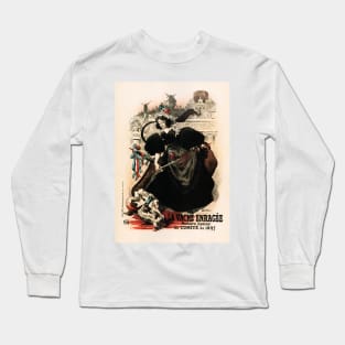 LA VACHE ENRAGEE The Mad Cow Journal Magazine 1897 Lithograph Poster by Auguste Roedel Long Sleeve T-Shirt